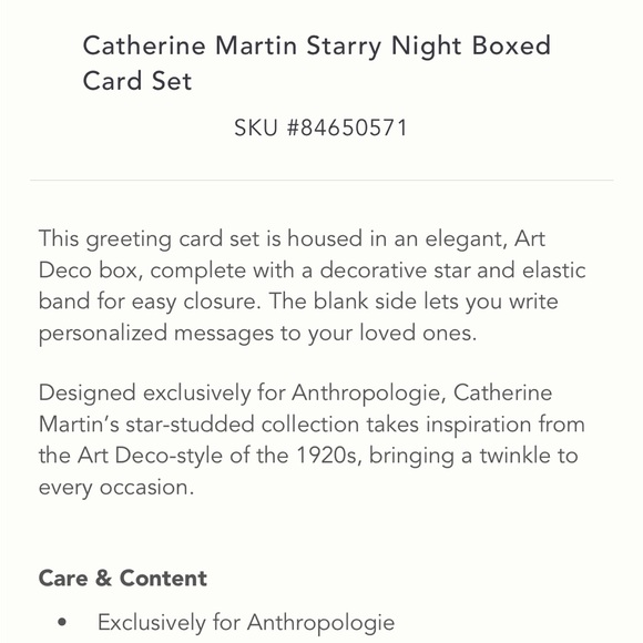 LAST BOX SET 🔥Catherine Martin starry night boxed card set * - Picture 3 of 7